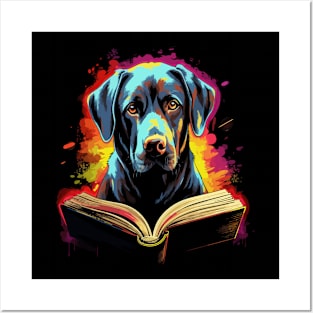 Labrador Retriever Reads Book Posters and Art